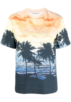 Rabanne graphic-print organic cotton T-shirt - Blue