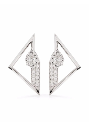 Yeprem 18kt white gold diamond stud earrings - Silver