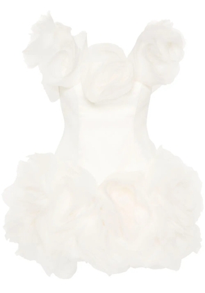 Ana Radu floral-appliqué crepe mini dress - Neutrals