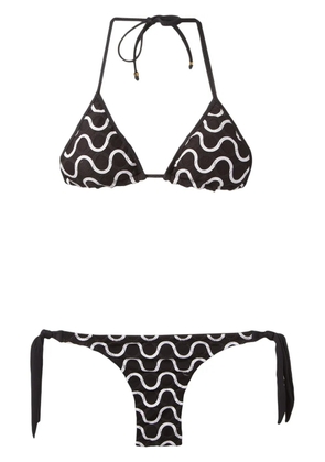 Amir Slama swirl-pattern two-piece bikini set - Black