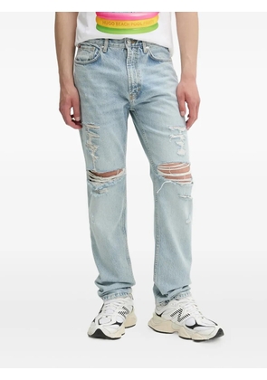 HUGO distressed five-pocket jeans - Blue