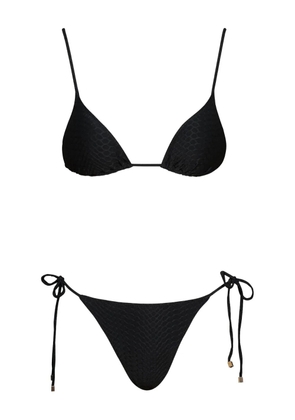 Noire Swimwear Nikki snakeskin-effect bikini set - Black