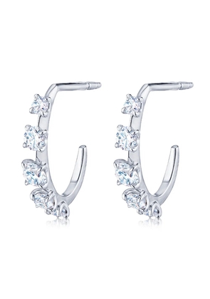 KWIAT 18kt white gold petite Starry Night diamond hoop earrings - Silver