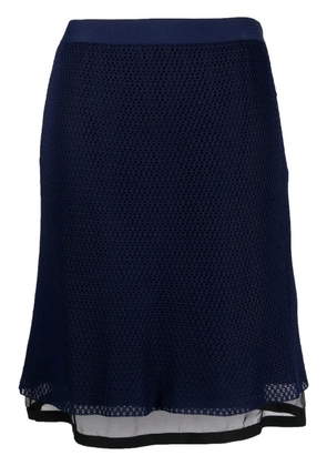 Christian Dior Pre-Owned 2010s mesh layered skirt - Blue
