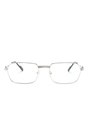 Cartier Eyewear polished rectangle-frame glasses - Silver