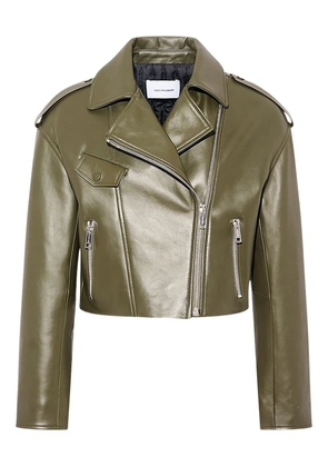 Yves Salomon leather biker jacket - Green