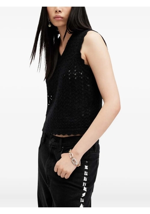 AllSaints Vivian scalloped tank top - Black