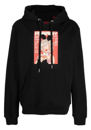Mostly Heard Rarely Seen 8-Bit bunny-print cotton hoodie - Black