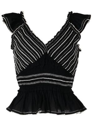 Sea Mable embroidered top - Black
