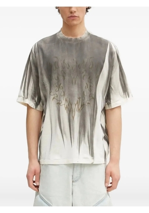 COUNTY OF MILAN tie-dye flame-print T-shirt - Grey