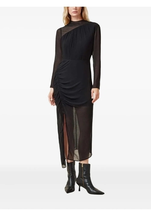 AllSaints pleated side-split dress - Black