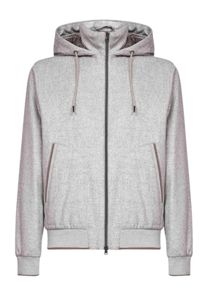 Herno ribbed-trim hooded jacket - Grey