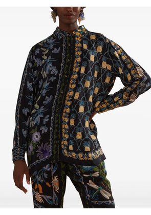 FARM Rio all-over print long-sleeved shirt - Black