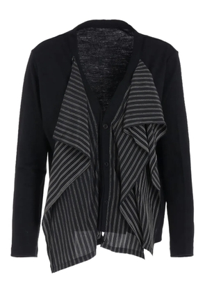 Y's V-neck striped cardigan - Black