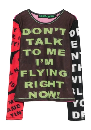 Chopova Lowena Don't Talk To Me mesh top - Black