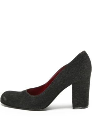 Dolce & Gabbana Pre-Owned 95mm leather block-heel pumps - Black