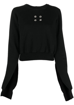 Rick Owens DRKSHDW eyelet-embellished cropped sweatshirt - Black