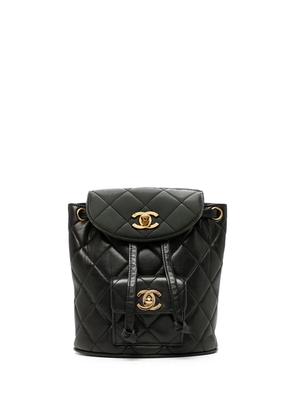 CHANEL Pre-Owned 1992 mini Duma diamond-quilted backpack - Black