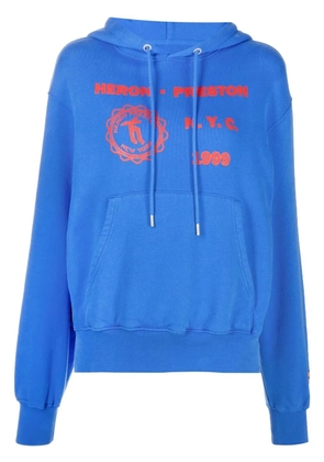 Heron Preston Medieval graphic-print hoodie - Blue