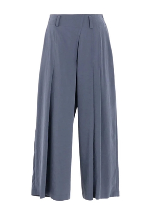Y's pleated wide-leg trousers - Blue