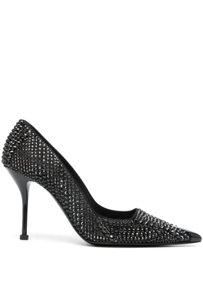 Alexander McQueen Punk 90mm crystal-embellished pumps - Black