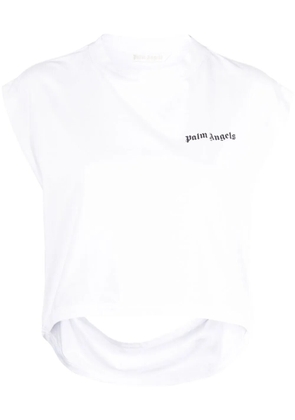 Palm Angels logo-print cut-out tank top - White
