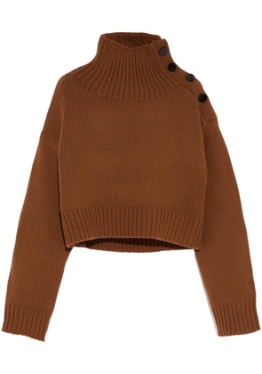 Yves Salomon cropped knit jumper - Brown