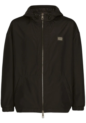 Dolce & Gabbana logo-tag hooded jacket - Black