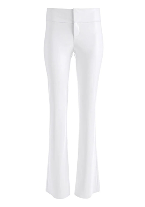 alice + olivia Olivia vegan-leather flared trousers - White
