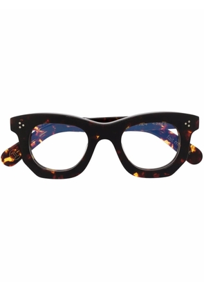 Lesca tortoiseshell-effect square-frame glasses - Brown