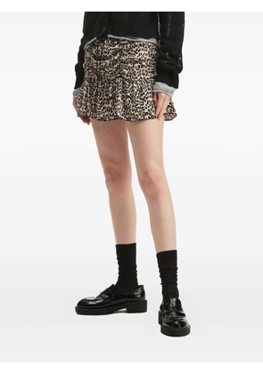 b+ab leopard-print ruffled skirt - Neutrals