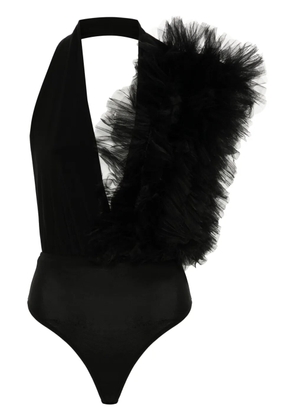 Alchemy x Lia Aram tulle-ruffle bodysuit - Black