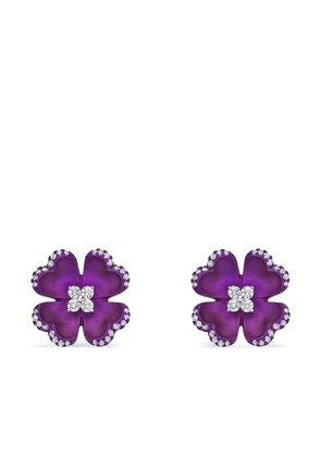SABOO FINE JEWELS titanium diamond Flower earrings - Silver