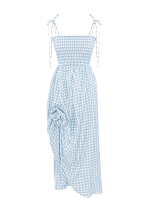 Sleeper gingham-pattern midi dress - Blue