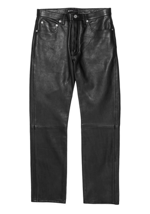 Purple Brand leather straight-leg trousers - Black