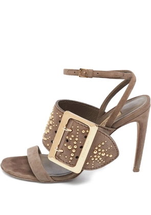 Burberry Pre-Owned 100mm buckle-detail sandals - Grey