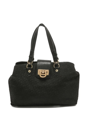 DKNY Vintage pre-owned leather monogram tote bag - Black