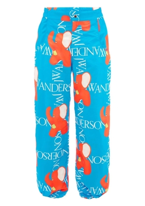 JW Anderson logo-print wide-leg trousers - Blue