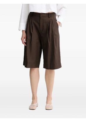 A.L.C. pleated side-pockets shorts - Brown