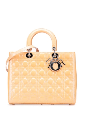 Christian Dior Pre-Owned 2012 Large Patent Cannage Lady Dior satchel - Brown