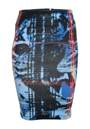 Alexander McQueen Pre-Owned animal-print plaid mini skirt - Black