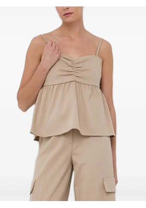Notes du Nord gathered peplum top - Neutrals
