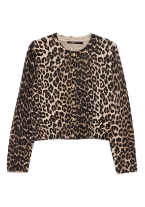 Seventy leopard-print button-up cardigan - Brown