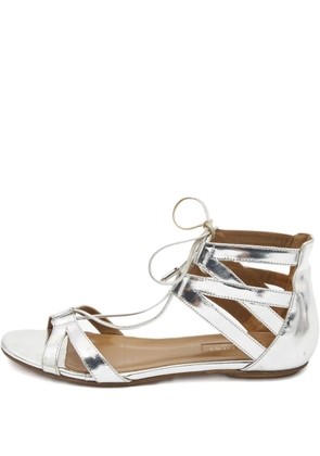 Aquazzura metallic leather sandals - Silver