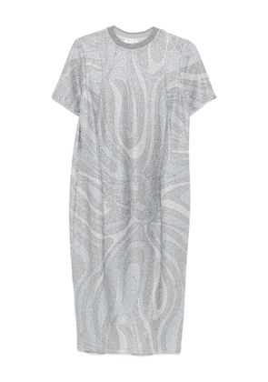 PUCCI glitter-pattern short-sleeve dress - Grey