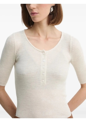 HERSKIND ribbed button-front top - White