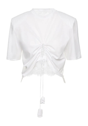 Ana Radu lace-trimmed cinched top - White