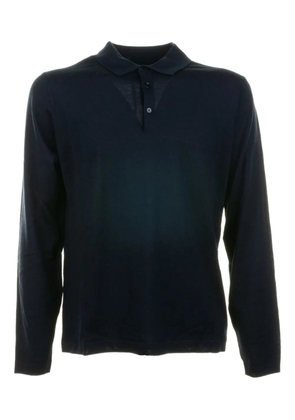 BROOKSFIELD buttoned long-sleeve polo shirt - Blue