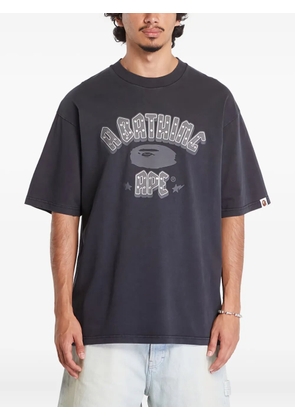 A BATHING APE® Garment Dye Rhinestone Logo cotton T-shirt - Grey