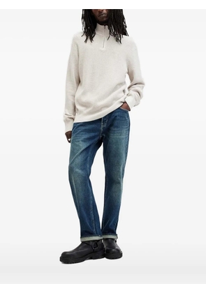 AllSaints half-zip waffle-knit sweater - Neutrals